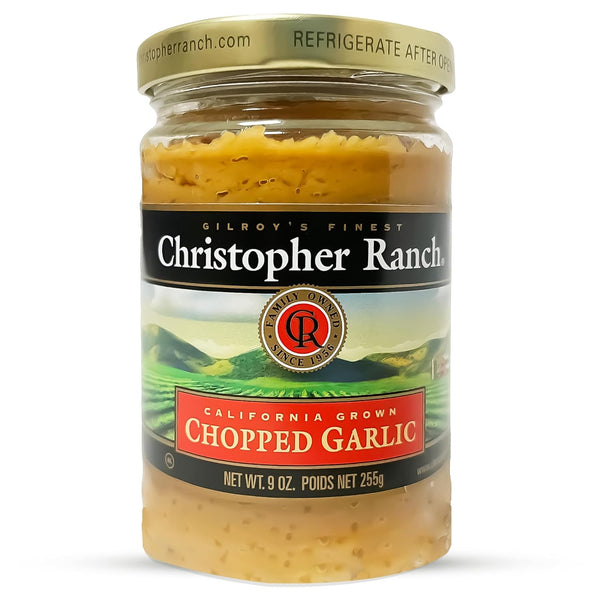 Christopher Ranch Chopped Garlic in Olive Oil, California-Grown Fresh, Ready-to-Use, Premium Quality,