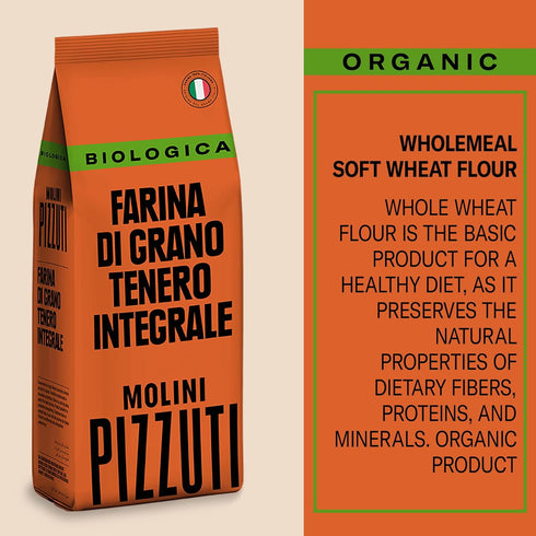 Molini Pizzuti 500GM Organic Whole Wheat Multipurpose Flour