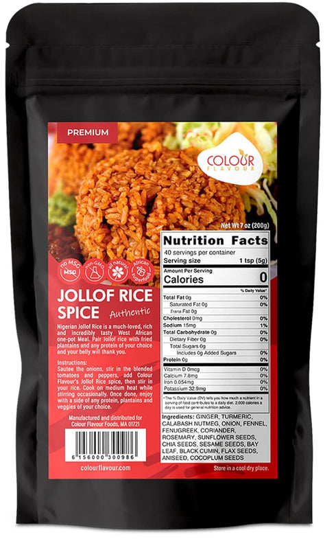 Colour Flavour Jollof Rice Spice, Tasty Smoky Seasoning for Rice, Made with Herbs and Superfoods