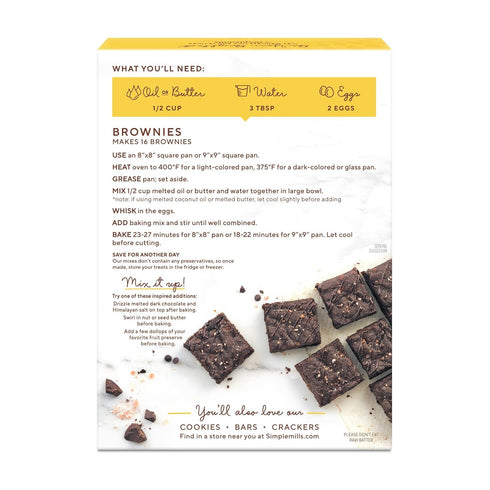 Simple Mills Almond Flour Baking Mix, Gluten Free Chocolate Brownie Mix, 12.9 Ounce (Pack of 1)