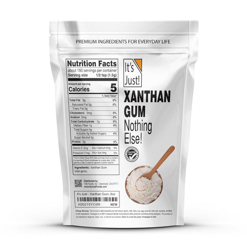 It's Just Xanthan Gum, 8oz, Gluten Free, Keto Baking Thickener for Sauces, Soups, Dressings