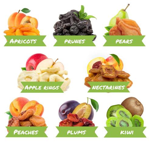 2 lbs (32 Oz) Dried Mixed Fruit with Prunes by It's Delish, Jumbo Container | Snack Mix of Prunes, Apricots, Plums