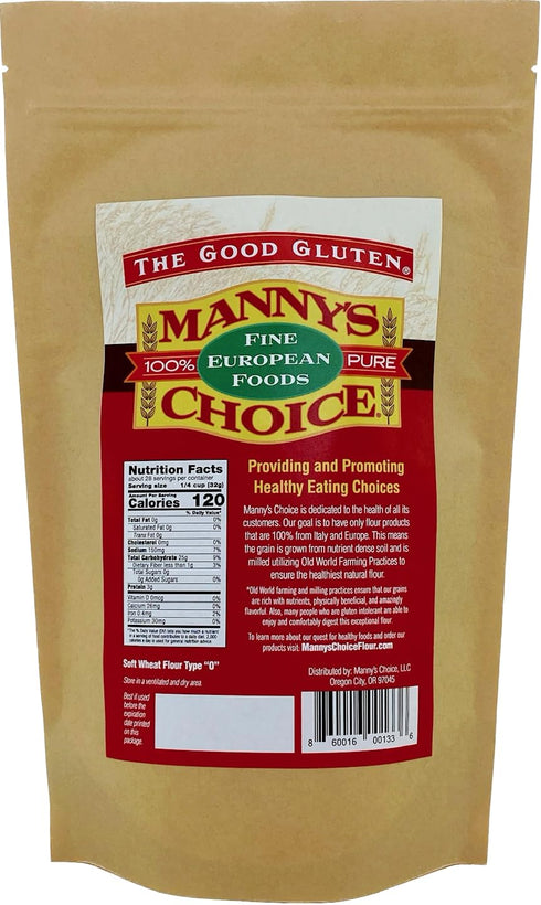0 2 lb (Pack 3) Manny's Choice Natural All Purpose Unbleached Italian Artisan Wheat Flour Type for Baking of | Bread