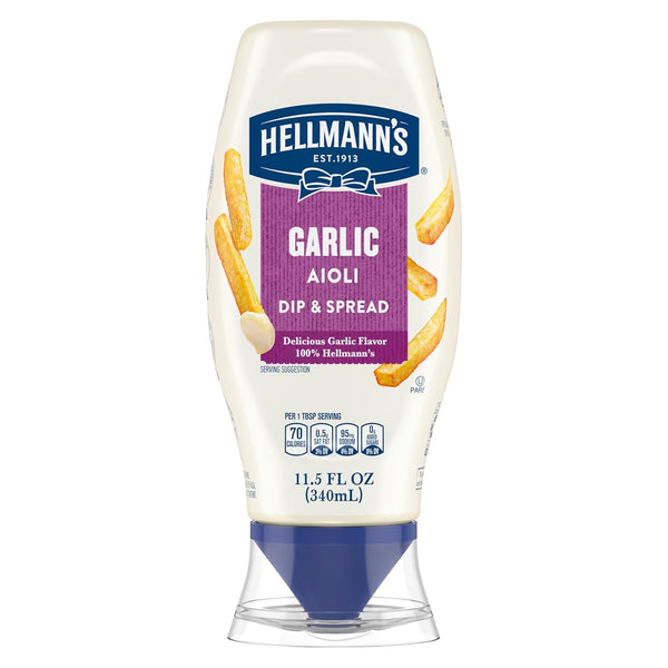 Hellmann's Garlic Dip & Spread Garlic Aioli for French Fries, Sandwiches, Burgers