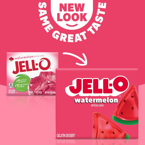 Jell-O Watermelon Flavor Gelatin Dessert, 3 Ounce Box (4-Pack)