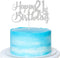 Silver Glitter 21st Birthday Cake Topper, 21st Party Decoration