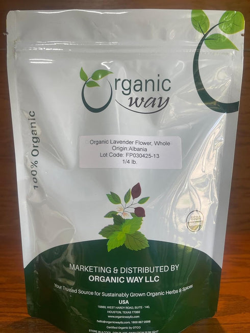 100% Albania (4 (Pack 1)) Organic Way Dried Lavender Flower Buds Whole (Lavandula) - European Wild-Harvest | USDA