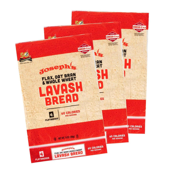Joseph's Bakery Lavash Bread, Flax Oat Bran & Whole Wheat, Reduced Carb,