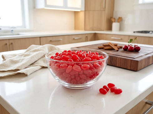Emporium Candy 2 lbs Jumbo Cinnamon Jelly Beans Spicy Sweet Flavor, Large Gourmet Jellybeans, Chewy Bulk, Bright Red