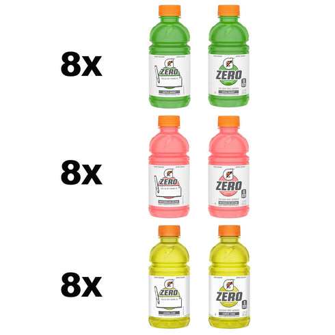 Pack, 12 Oz (Pack 24) Gatorade Zero Kids Variety (Apple, Watermelon, Lemon Lime), Fl
