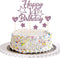 Purple Glitter Happy 14th Birthday Cake Topper with Cupcake Toppers for Boys or Girls (14th)