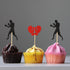 48Pcs Black Red Glitter Boxing Gloves Cupcake Toppers - Boxer Birthday Party Decorations, Fitness Cupcake Picks