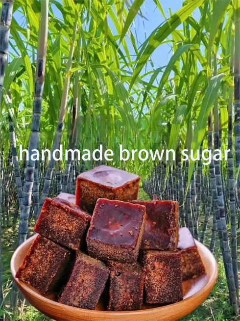 MOORCHOCO (8.81oz) Pure Brown Sugar-Handmade dark brown sugar period-Sweetener for Cooking,Black Sugar from Yunnan