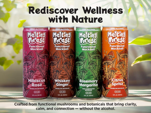 4 10 (16 Pack) Melting Forest Functional Mocktail - Variety Flavors - Alcohol-Free, Euphoric Adaptogen Drink