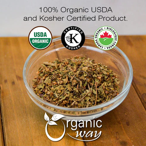 Organic Way Premium Grade Tulsi/Holy Basil - Cut & Sifted Herbal Tea, USDA & Kosher Certified, 4Oz