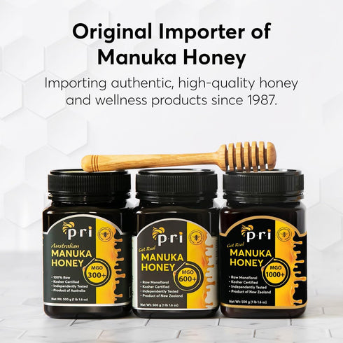 1 lb P.R.I Manuka Honey Nuggets Bulk Bag, Natural Honey Hard Candy, Individually Wrapped, No Corn Syrup, Gluten Free