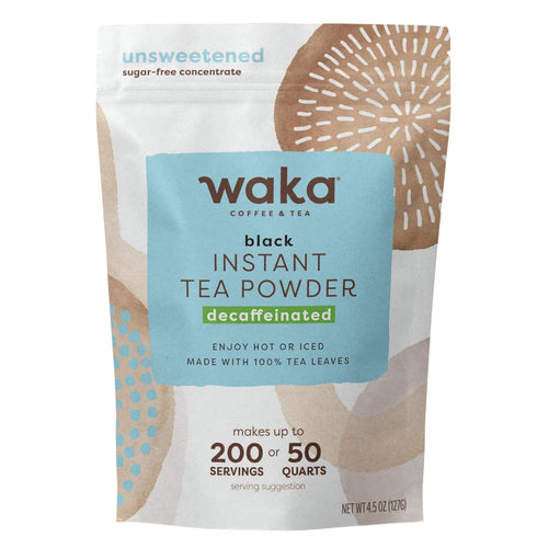 Waka Instant Black Tea Mix Pouch, Decaffeinated - 100% Tea Leaves, No