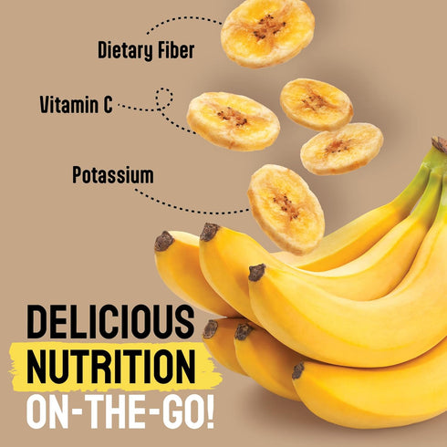 Natural Cravings Pack 100% 4 oz. 12 Pack) Healthy Banana Chips Dried Slices - Family Bags of Dried Banana Chips