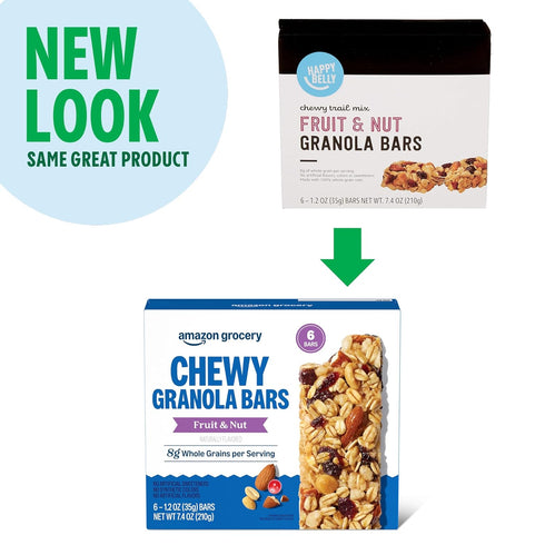7.4 Oz, 6 Amazon Grocery, Fruit & Nut Chewy Granola Bars, Ct