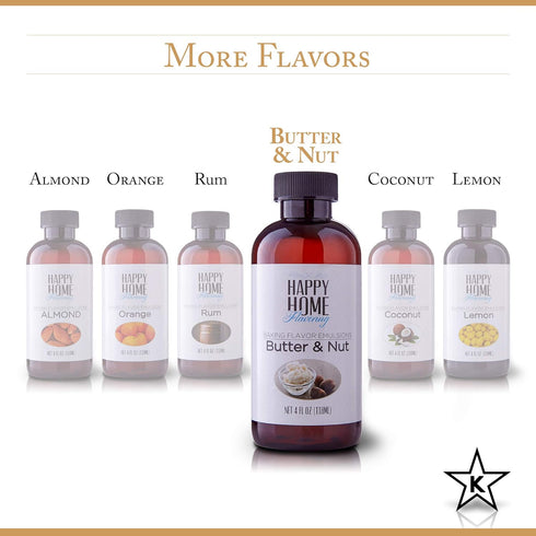 4 oz. Happy Home Flavoring Imitation Butter & Nut Baking Flavor Emulsion - Certified Kosher