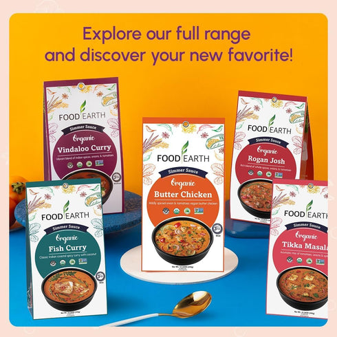Simmer 12 (5.29 oz Indian Sauce Coconut Curry Organic, Vegan, Gluten-Free, GMO-Free Microwavable Cooking Sauce Pouches