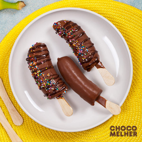 2 Pack Frozen 2 13.22 oz CHOCOMELHER Clasico - Milk Chocolate Flavored Coating for Chocobananos - Cobertura de