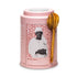 40+ (3.2oz) JusTea LITTLE BERRY HIBISCUS | Loose Leaf Herbal Tea | Tin with Hand Carved Tea Spoon | Cups | Caffeine