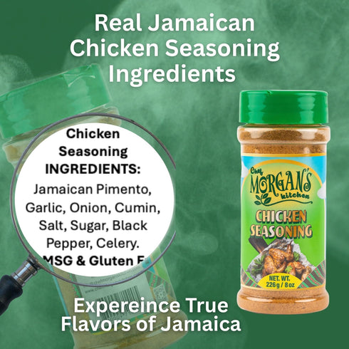 8oz Chef Morgans Kitchen Chicken Seasoning All-Natural Herbs & Spices Shaker Gluten-Free, No MSG Gourmet Dry Rub