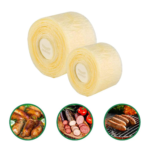 FAIRSKY Edible Drying Natural Sausage Casing, Sausage Casings for Flavorous Homemade Sausages