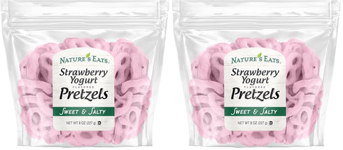 Nature's Eats Strawberry Yogurt Flavored Pretzels 8oz (Pack of 2)
