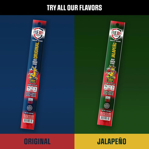 6 Count Little Joeys Jalapeno Beef Snack Sticks Box High Protein Meat Snacks for Adults & Kids Keto Friendly, Low Carb