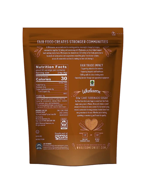 24-Ounce 6 Pack Wholesome Sweeteners Raw Cane Turbinado Cane Sugar, Fair Trade, Non GMO, Gluten Free & Vegan