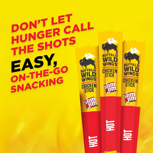 6g 0.97 oz. (24 Count) Slim Jim Giant Chicken Sticks, Buffalo Wild Wings Hot, Protein per Stick