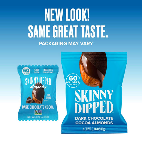 Pack, 0.46 oz Pack 25 SkinnyDipped Snack Attack Minis Almond Variety Healthy Snack, Plant Protein, Gluten Free, Mini