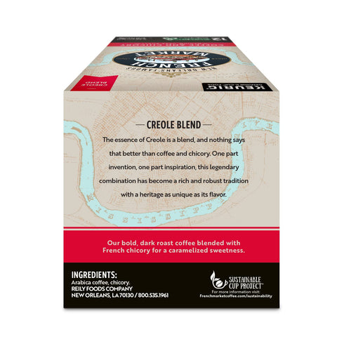 12ct (Pack 4) French Market Coffee & Chicory Medium-Dark Roast Single Serve Coffee Pods, Box