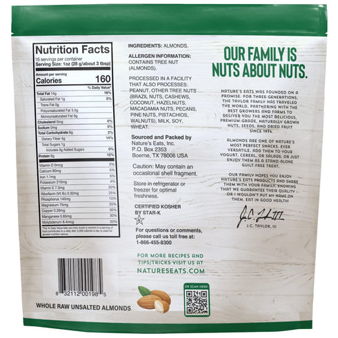 16 Oz Nature's Eats Whole Natural Almonds