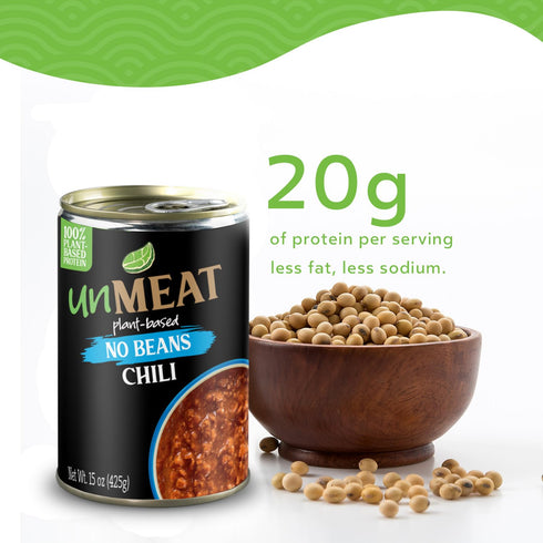 6 pack unMEAT Plant Based Meat | Easy to Prepare Plant Based Protein | Vegan Meat with Less Calories, Chili No Beans