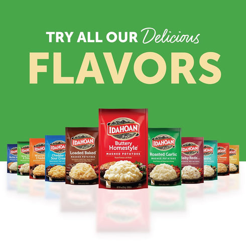 100% 4 4 (Pack 12) Idahoan Sour Cream & Chives Mashed Potatoes, Naturally Gluten-Free, Real Idaho Potatoes, servings