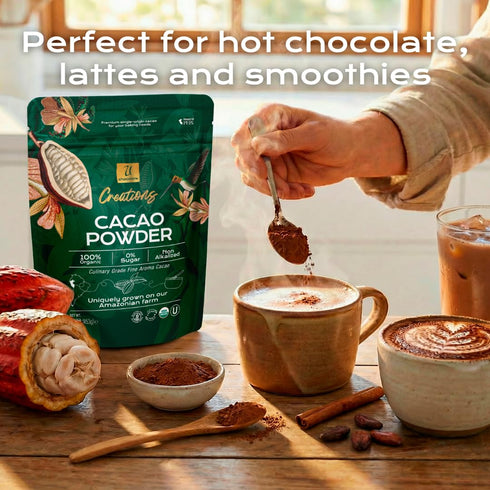 (2 (32 oz)) U Chocolate Organic Cacao Powder - Natural - Fresh From our Farm bags
