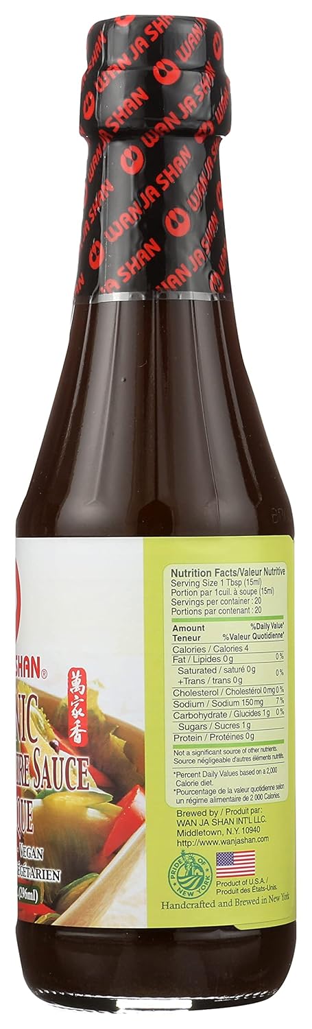 WAN JA SHAN Organic Worcestershire Sauce, Vegan, 10 FZ