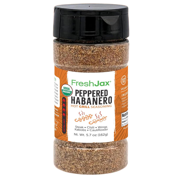 FreshJax Organic Peppered Habanero Hot Grilling Seasoning Spice (5.7 oz) - Non GMO, Gluten Free, Keto, Paleo