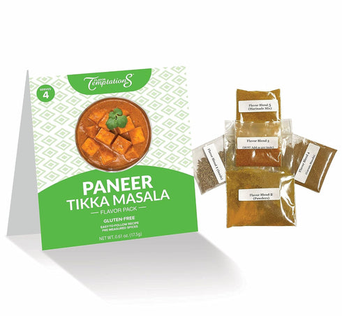 (1 Paneer Tikka Masala spice kit by Flavor Temptations | Home Cook Authentic Indian food | Gluten Free, Salt Free, All