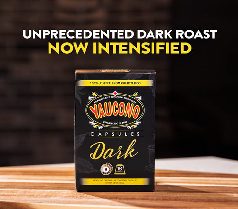 Yaucono Espresso Capsules - Dark Roast, 100 Percent Coffee from Puerto Rico, Compatible with Nespresso Machines, 18