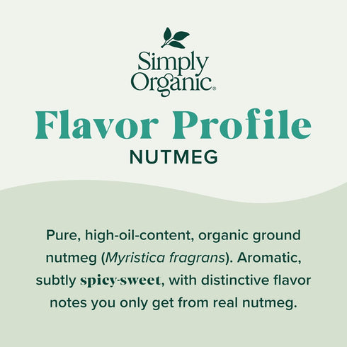 Simply Organic Pure Ground Nutmeg, 2.3 Ounce Jar, Organic, Kosher, No GMO