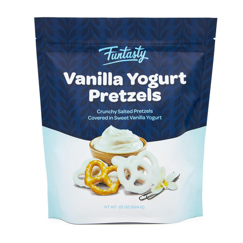 22 Pack Yogurt Covered Pretzels - Ounce - Vanilla Yogurt Pretzels for Office Bowls, Snacking, and Gifting - Sweet