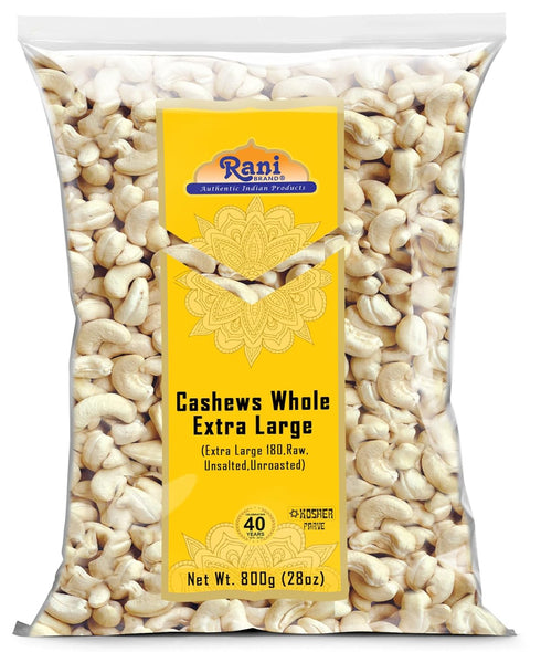 Rani Raw Cashews Whole W180 Extra Large (uncooked, unsalted) 28oz (800g) ~