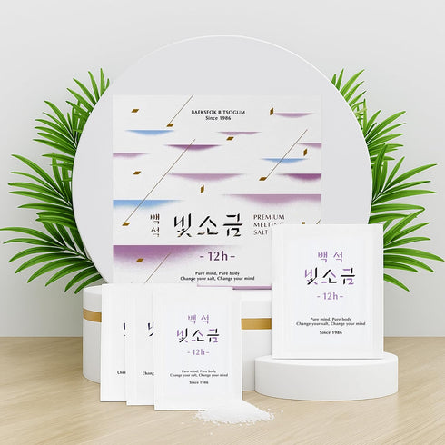 Generic 12-Hour 100 3g Baekseokbit Premium Melting Salt x Sachets, Fine Alkaline Crystals, Korean Salt