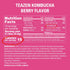 TEAZEN Berry Kombucha Tea, Hydration Drink Mix with Live Probiotics & Prebiotics, Sugar Free, 10 Sticks