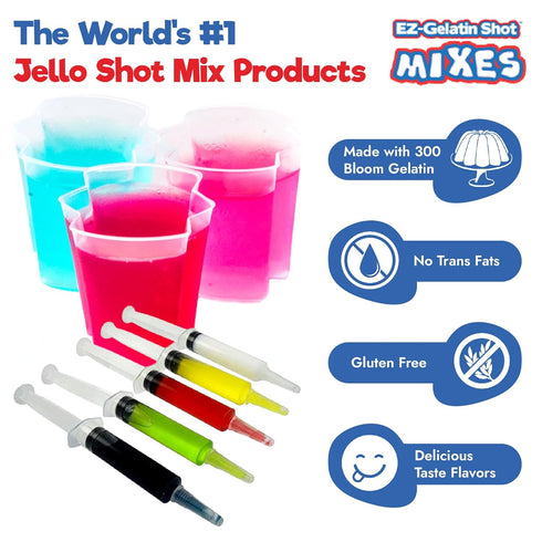 Cotton Candy Jello Shot Mix, 6.78 oz - Premium Gluten-Free, Easy to Make for Adult New Year Party Supplies