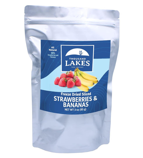 Thousand Lakes Freeze Dried Fruit - Strawberries and Bananas - 3 oz